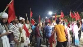 খেলাফত শ্রমিক আন্দোলনের নেতার জন্য থানা ঘেরাও, মুক্তি না দিলে হরতাল