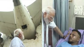 উড়োজাহাজের দুর্ঘটনাস্থল পরিদর্শনে গেছেন মোদি, সাক্ষাৎ করেছেন একমাত্র জীবিত আরোহীর সঙ্গে