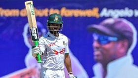 নাঈমের ফাইফার, সাদমান-শান্তর ফিফটিতে ১৮৭ রানের লিড বাংলাদেশের
