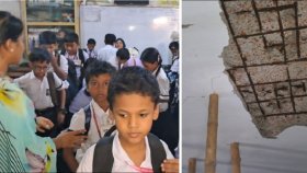 ঝুঁকিপূর্ণ স্কুল ভবনে পাঠদান চলছে ৭০০ শিক্ষার্থীর