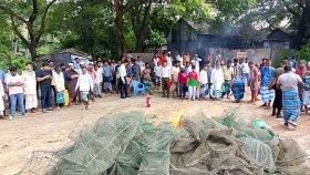 ভ্রাম্যমাণ আদালতে বিপুল পরিমাণ অবৈধ জাল জব্দ