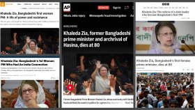 আন্তর্জাতিক সংবাদমাধ্যমে খালেদা জিয়ার মৃত্যুর খবর