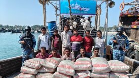 মিয়ানমারে সিমেন্ট পাচারকালে ১১ জনকে ট্রলারসহ আটক