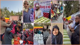 দৌলতখানে দুস্থদের মাঝে কম্বল ও খাদ্য বিতরণ