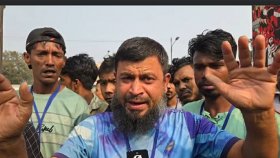 খাবারের বিল বাড়ানোর দাবিতে পরিবহন শ্রমিকদের সড়কে অবস্থান