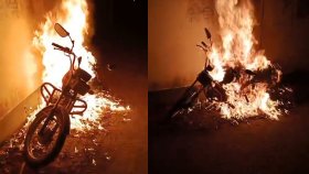 বরগুনায় ছাত্রদল নেতার মোটরসাইকেলে অগ্নিসংযোগ