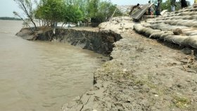 সাতক্ষীরার খোলপেটুয়া নদীর বাঁধে ভয়াবহ ভাঙন, আতঙ্কে হাজারো মানুষ