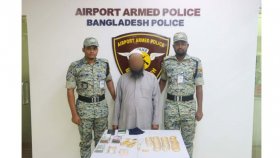 ৫০০ গ্রাম স্বর্ণ ও বিপুল পরিমাণ বৈদেশিক মুদ্রাসহ শাহজালালে আটক ১