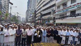 নয়াপল্টনে মিজানুর রহমান সিনহার দ্বিতীয় জানাজা