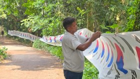 এবার দক্ষিণ কোরিয়ার ৫ কিলোমিটার দীর্ঘ পতাকা টানিয়েছেন ভক্ত