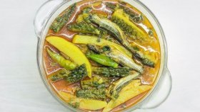 করলার ঝোলে পাঁচমিশালি মাছ