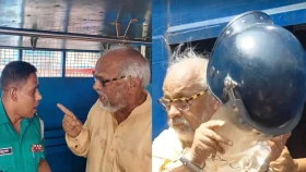 হেলমেট ছুড়ে ফেলে ক্ষোভ প্রকাশ জামায়াত নেতা আখতারুজ্জামানের 