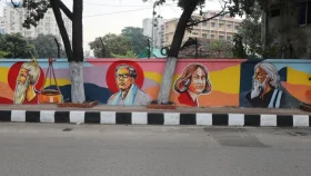 সেগুনবাগিচার দেয়াল সেজেছে নতুন রূপে