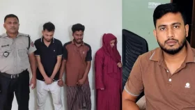 ঘরের টিনের বেড়া ভেঙে পালানোর সময় পুলিশ কর্মকর্তাসহ আটক ৪