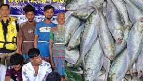 একসঙ্গে ২৫ জেলে আটক, ৮০ কেজি ইলিশ গেলো এতিমখানায়