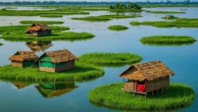 যে ভাসমান গ্রামে মিনিটে মিনিটে বদলে যায় ঠিকানা
