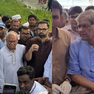 উত্তরা দুর্ঘটনাস্থলে বিএনপি নেতারা, বার্ন ইনস্টিটিউটে মির্জা ফখরুল