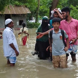 মেঘনার পানি বিপদসীমার ওপরে, উপকূলীয় অঞ্চল প্লাবিত