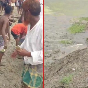 কপোতাক্ষ নদের বেড়িবাঁধে ফাটল, আতঙ্কে এলাকাবাসী
