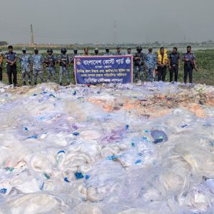 ধলেশ্বরীর তীরে পোড়ানো হলো ১৭ কোটি ৯০ লাখ মিটার কারেন্ট জাল
