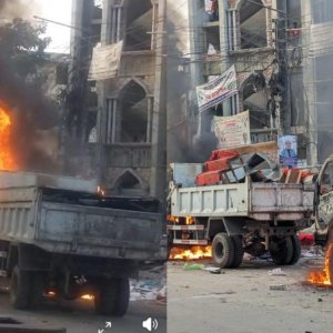 ভোলায় পৌরসভার ৩ গাড়িতে আগুন দিলেন ব্যবসায়ীরা