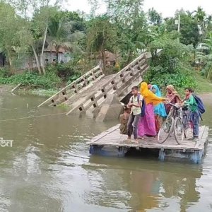 ৮ বছরে ঠিক হয়নি উল্টে যাওয়া সেতু, যাতায়াতে মানুষের দুর্ভোগ