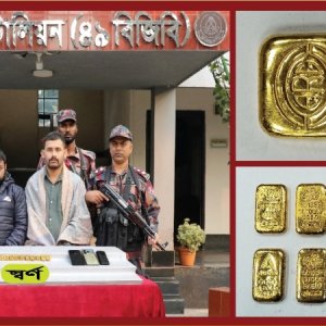 যশোরে এক কেজি স্বর্ণসহ দুই চোরাকারবারি আটক