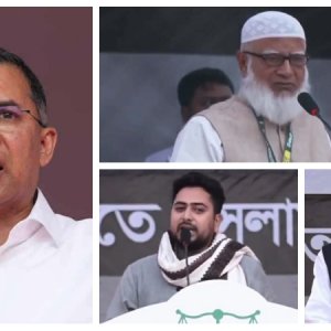 প্রথম প্রচারণা সমাবেশে হাওয়ার সঙ্গে ‘তর্কযুদ্ধে’ প্রার্থীরা