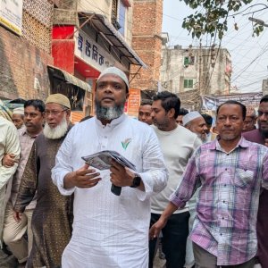 ঢাকা-৪ আসনে ধানের শীষের প্রার্থী তানভীর আহমেদের গণসংযোগ