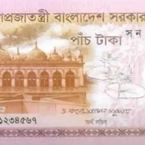 ৫ টাকার নতুন নোট এলো বাজারে, রয়েছে ‘গ্রাফিতি-২০২৪’ ও তারা মসজিদের ছবি