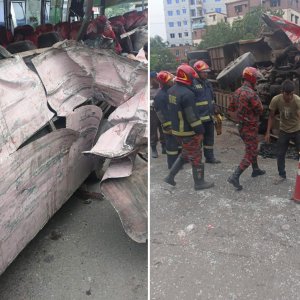 রাজধানীর নর্দ্দায় দুই বাসের সংঘর্ষে নিহত বেড়ে ৪