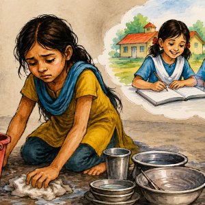 অন্যের ঘর সামলাতে হারিয়ে যাচ্ছে শৈশব
