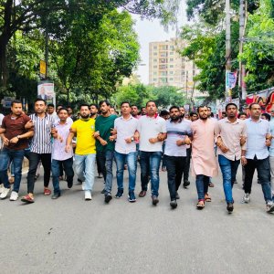 আ. লীগ-ছাত্রলীগের অপতৎপরতার প্রতিবাদে কবি নজরুল কলেজ ছাত্রদলের বিক্ষোভ