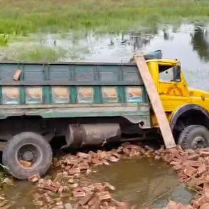 ইটবোঝাই ট্রাক খাদে পড়ে ২ জন নিহত