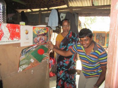 Barisal-Birangana Biva Rani with disabled son at Torki under Gournadi upazila struggling as `Selai Didimoni`