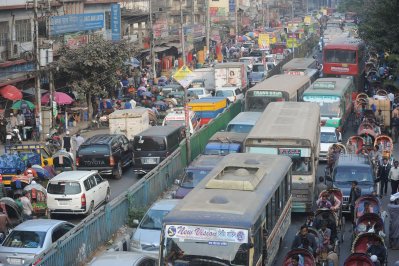 নয়া পল্টনে সমাবেশস্থলের পাশে যানজট
