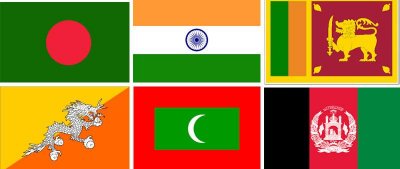  সার্কভুক্ত ছয় দেশের পতাকা
