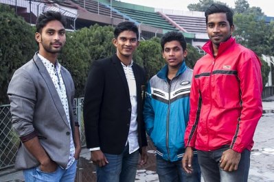 ৪ জাতীয় হকি তারকা। (ছবি: সাজ্জাদ হোসেন)