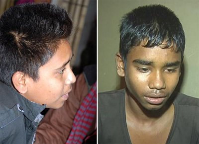 শিশু জাহিদ (বামে) ও ইমন