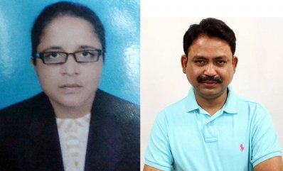 তাহমিনা আক্তার মোল্লা (বামে), মির্জা ফয়সাল আমিন