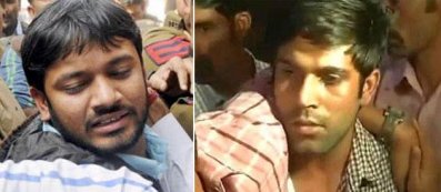 কানহাইয়া (বামে) এবং তার হামলাকারী (ডানে)
