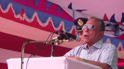 কিশোরগঞ্জে সেতু নির্মাণকাজ উদ্বোধনের পর রাষ্ট্রপতি মো. আব্দুল হামিদ