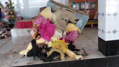 শরীয়তপুরে ২টি মন্দিরের ১৩টি প্রতিমা ভাঙচুর, আটক ১