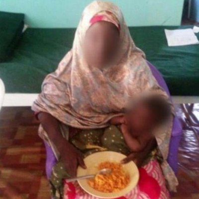 চার মাসের শিশুকন্যাসহ উদ্ধারকৃত আমিনা 