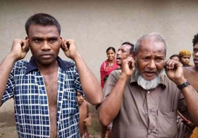সাবেক মেম্বার ওসমান আলী (ডানে) ও তার ছেলে মতিউর রহমান