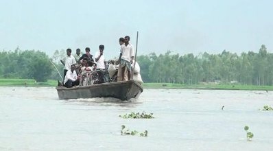 কুড়িগ্রামে বন্যা পরিস্থিতির উন্নতি হলেও বিপদসীমার ওপরে ব্রহ্মপুত্র