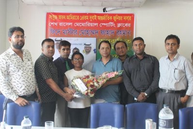 ফাহাদকে সংবর্ধনা দিয়েছে শেখ রাসেল