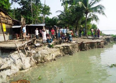 কুষ্টিয়ায় নদী ভাঙন, ভেঙে পড়ছে হাটবাজার