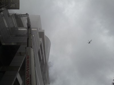 আকাশে হেলিকপ্টার টহল দিচ্ছে