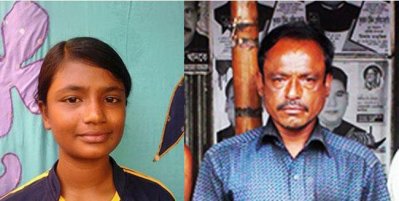 তাসলিমা ও তার বাবা সবুজ মিয়া 